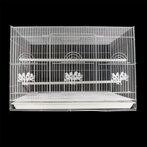 Simple Design Rectangle Shape Home Indoor Bird Cage Elegant White Bird Cage