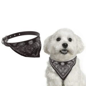 Adjustable Pet Neck Scarf Bandana With Collar Neckerchief - Size S Black