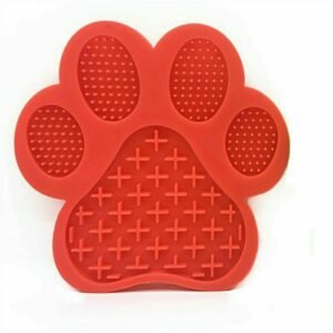 Non-Slip Silicone Dog Lick Pad Pet Food Feeder Bowl Puppy Cat Lick Mat Healthy - Red
