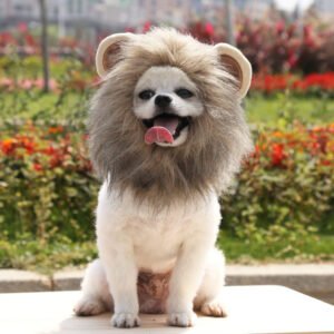 Pet Costume Brown Lion Mane Hood for Dog and Cat for Halloween - S