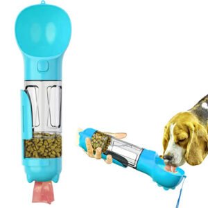 300 ml Pet Dog Water Bottle Portable Drinking Water Dispenser with Poo bags - Blue